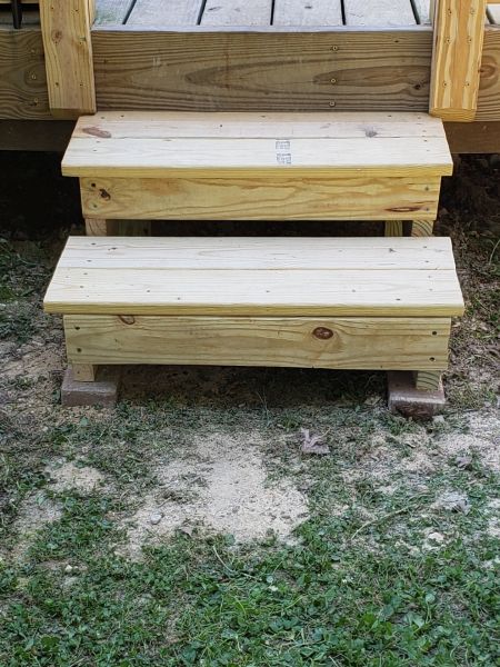 Wooden Deck Steps Installation